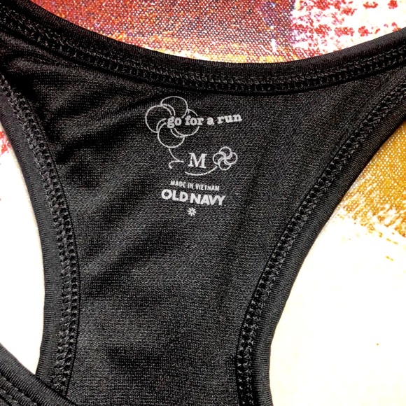 OLD NAVY  Active Tank Top Black Padded Racerback Sporty Womens Size Medium - Picture 2 of 4